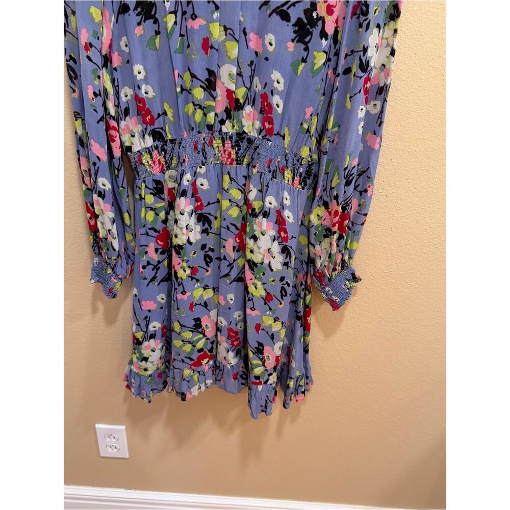 Tuckernuck byTiMo Floral Long-Sleeve Smocked Waist Dress in Lavender Blue XL - Picture 11 of 15